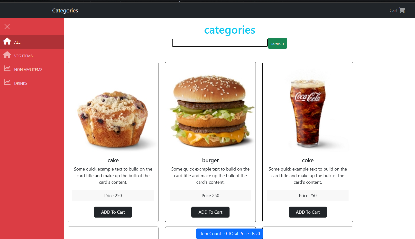 Self Ordering Website